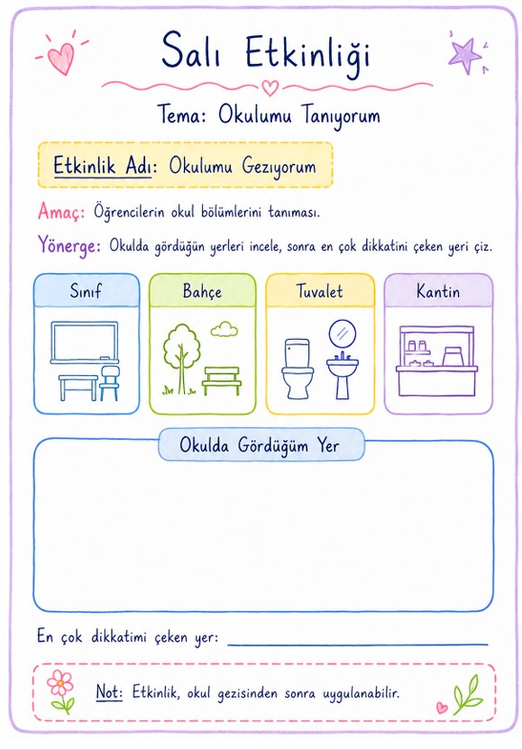 1. Sınıf Uyum Haftası Programı ve Etkinlikleri