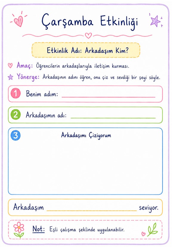 1. Sınıf Uyum Haftası Programı ve Etkinlikleri