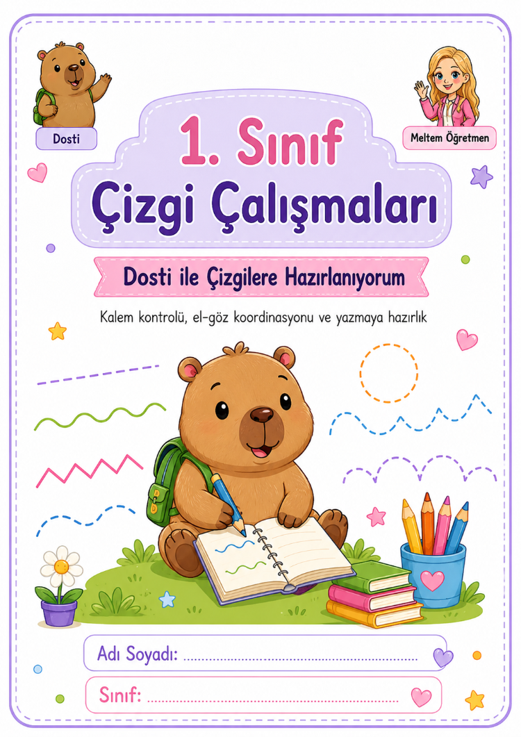 1. Sınıf Çizgi Çalışmaları – PDF Etkinlik Seti