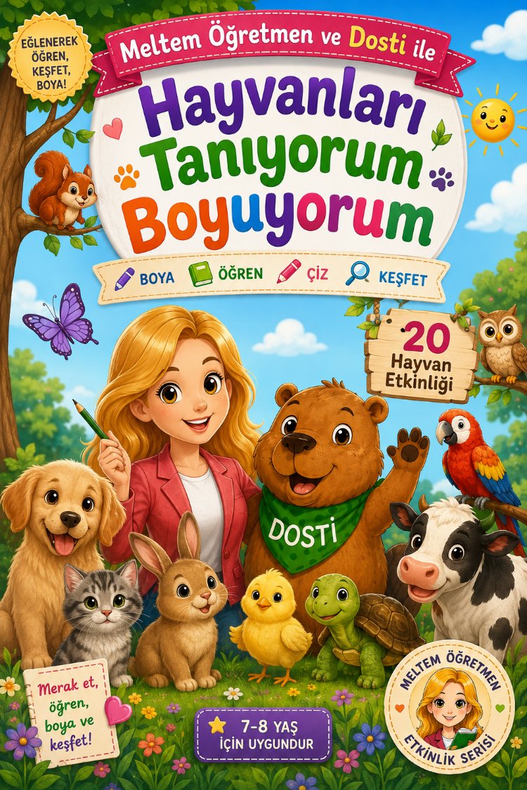 Dosti Boyama Kitabı | 20 Etkinlik Sayfası | Dijital PDF