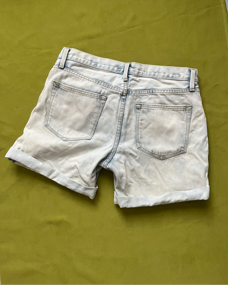 Açık Mavi Vintage Şort 