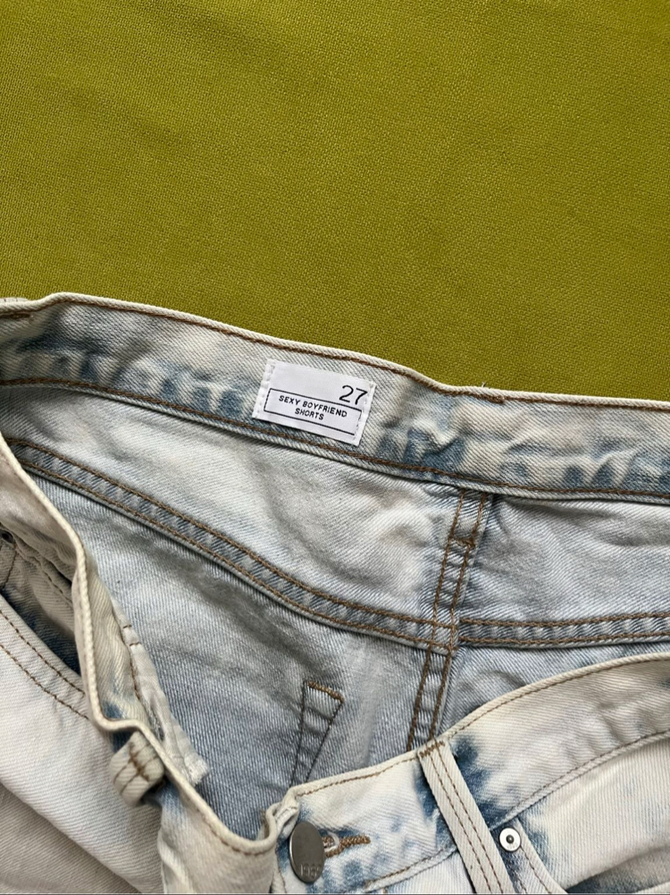 Açık Mavi Vintage Şort 