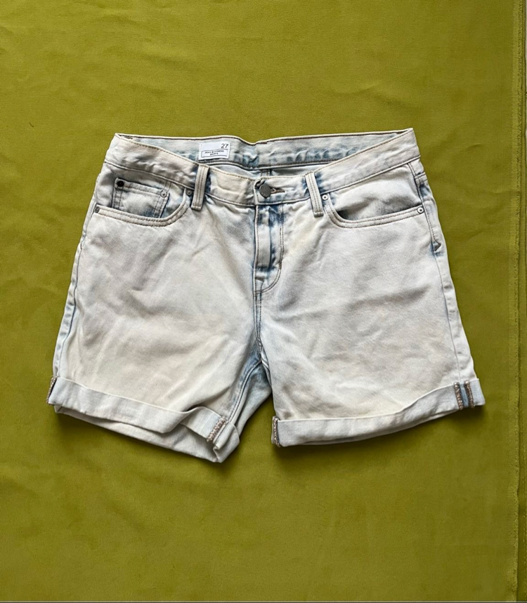 Açık Mavi Vintage Şort 