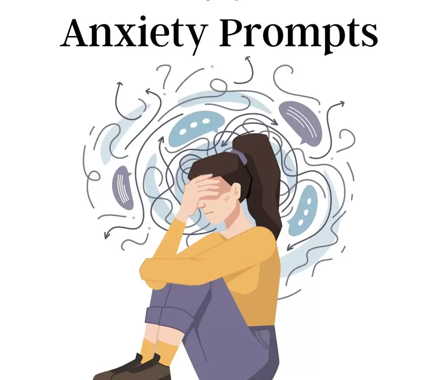 Anxiety Journal Prompts PDF – Mental Health Writing Guide, Self-Reflection for Anxiety Relief