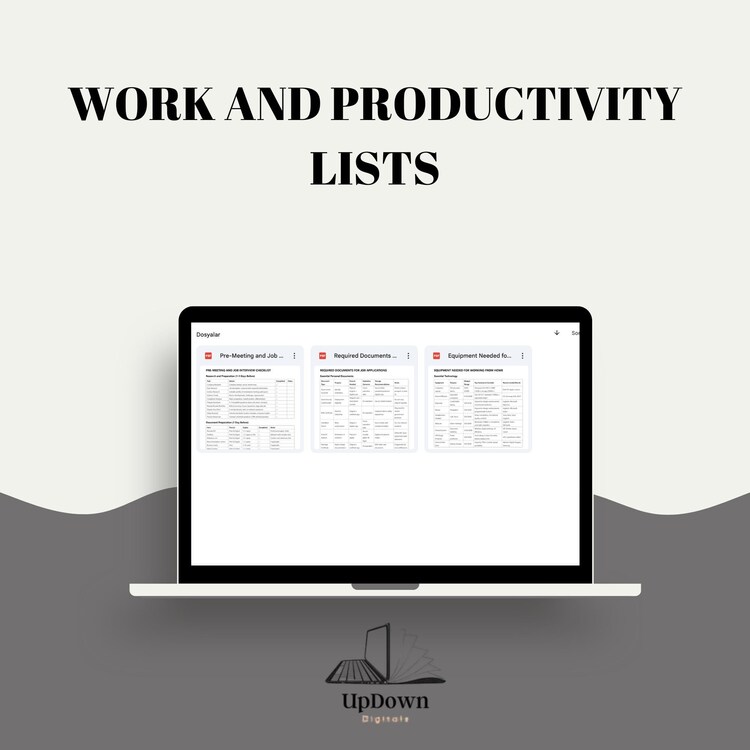 Work & Productivity Planner PDF – Task Organizer, To-Do Lists, Time Management Sheets