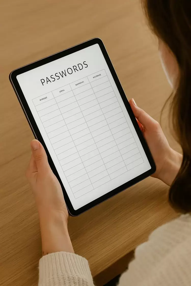 Password Tracker Printable PDF – Digital Password Logbook, Internet Login Organizer