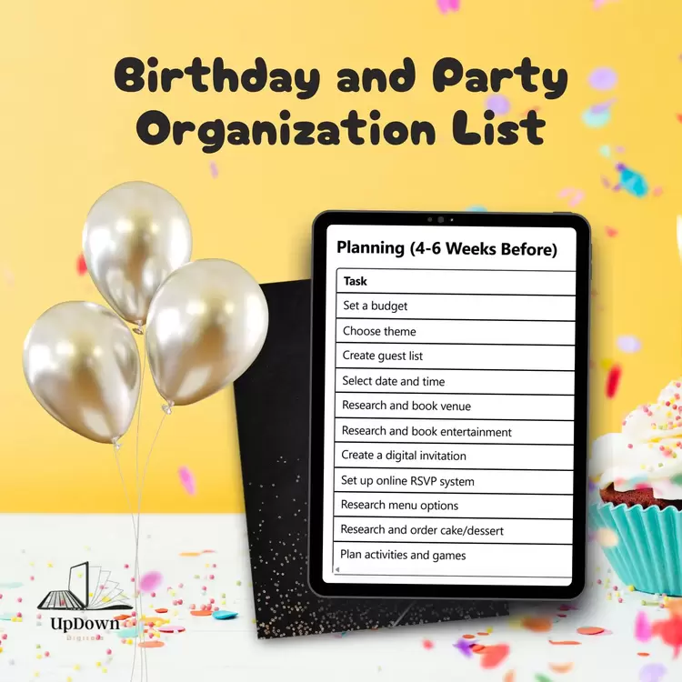 Birthday Party Checklist PDF – Printable Party Planning Organizer, Digital Birthday Preparation