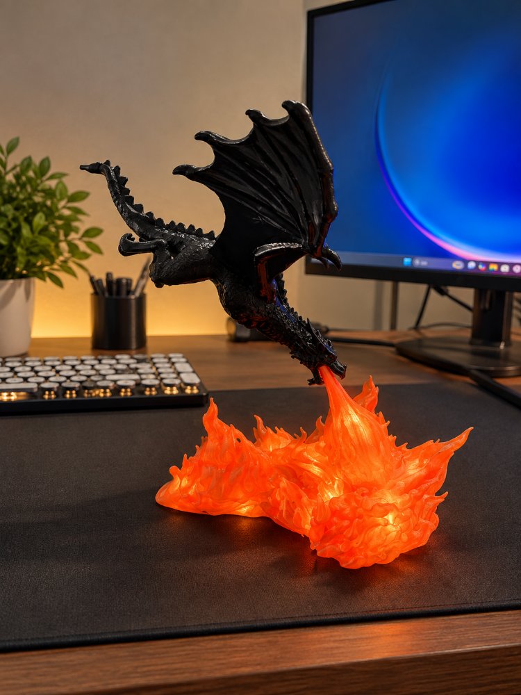 Vhagar 3D Ejder, Elektronik Aydınlatma ( XL 40 cm Büyük Boy)