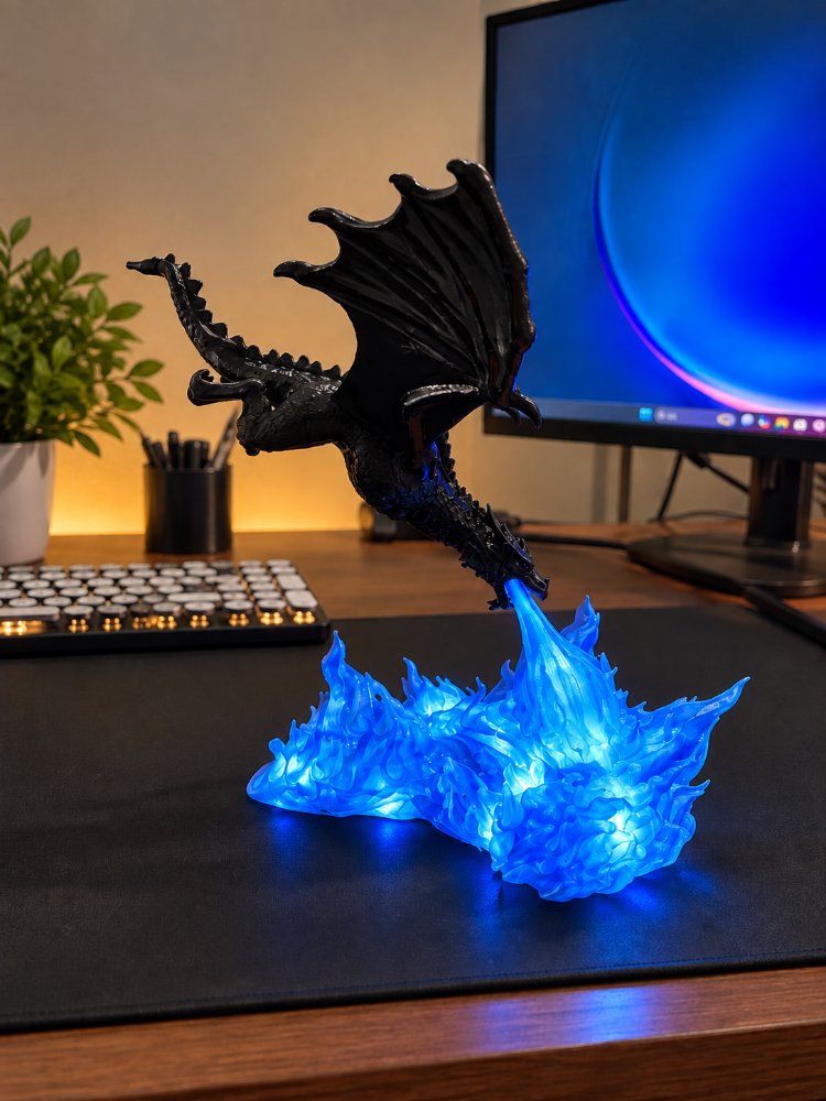 Vhagar 3D Ejder, Elektronik Aydınlatma ( XL 40 cm Büyük Boy)