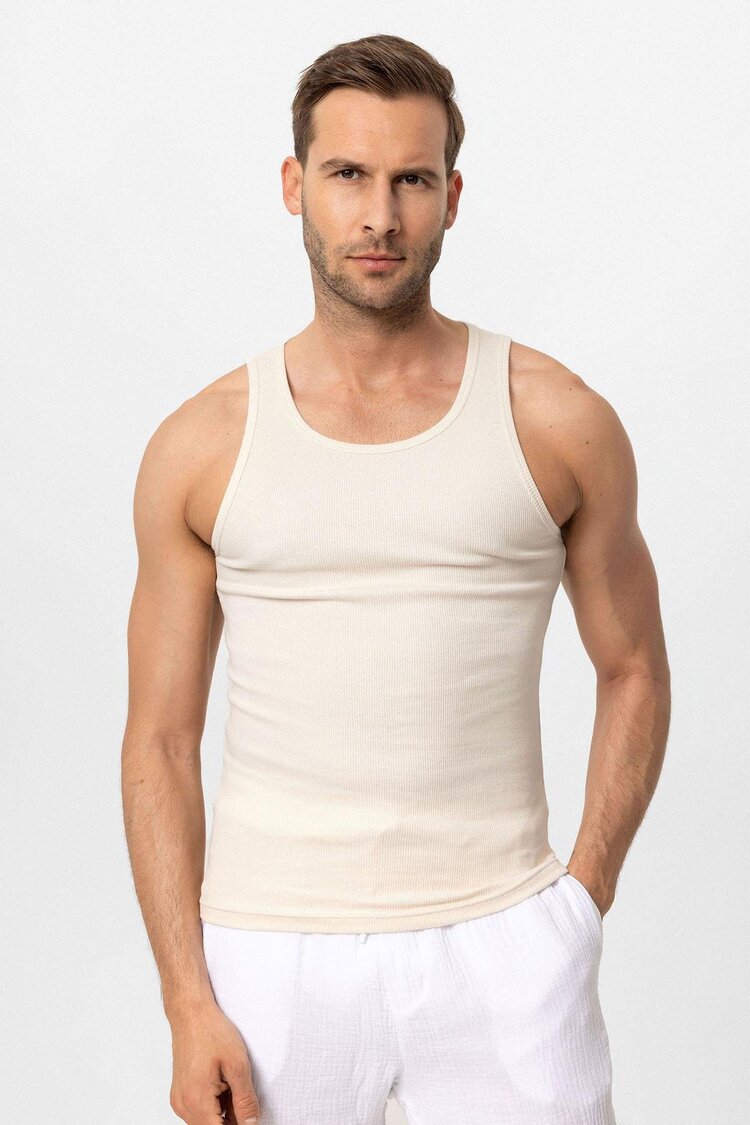 DRAKO Beyaz Fit Rib Atlet