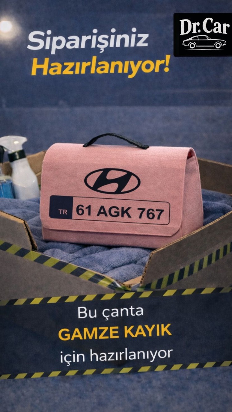 KİŞİYE ÖZEL  TOZ PEMBE MİNİ OTO BAKIM ÇANTASI 