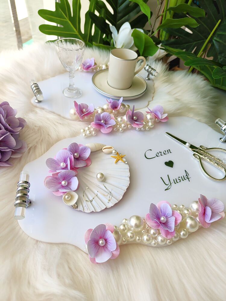Lila ortancali lüks set