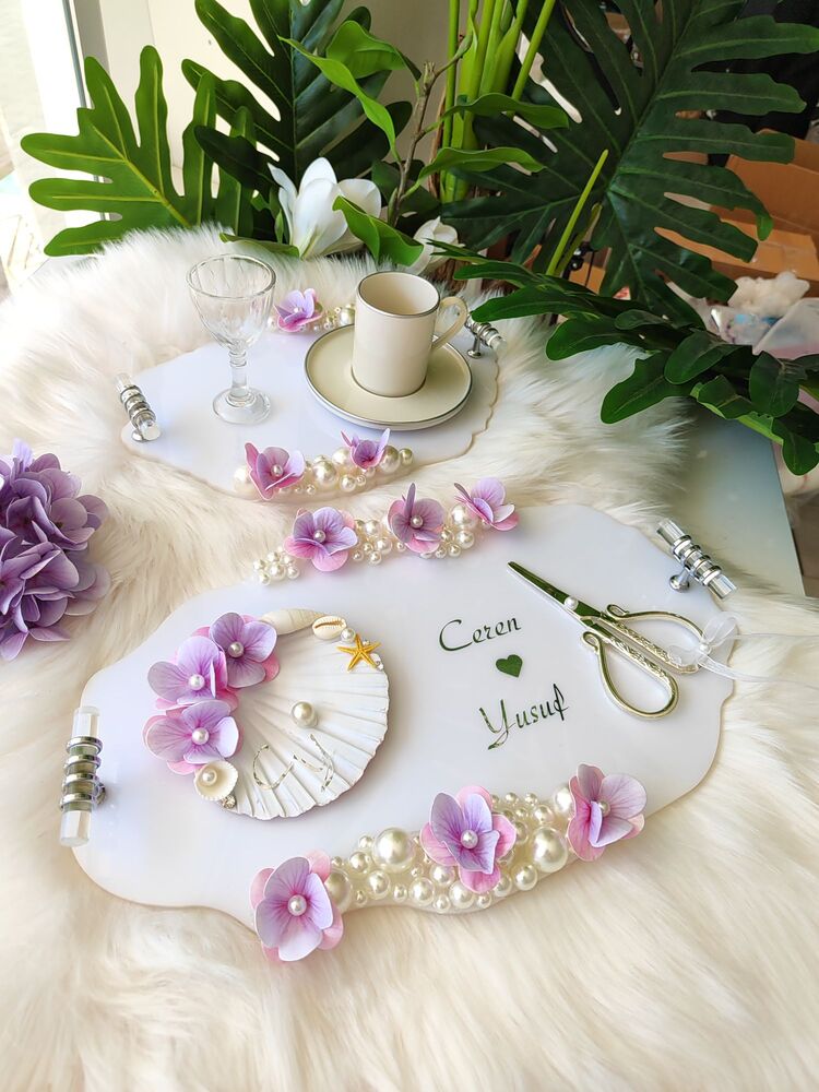 Lila ortancali lüks set