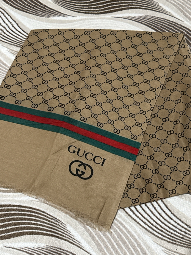 GUCCI ŞAL (KOYU KAHVERENGİ)