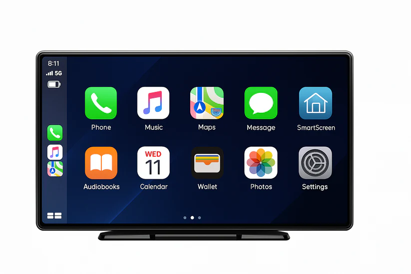 9”inç CarPlay & Android Auto Multimedya + Ön Kamera | Dokunmatik Ekran, Bluetooth & Navigasy