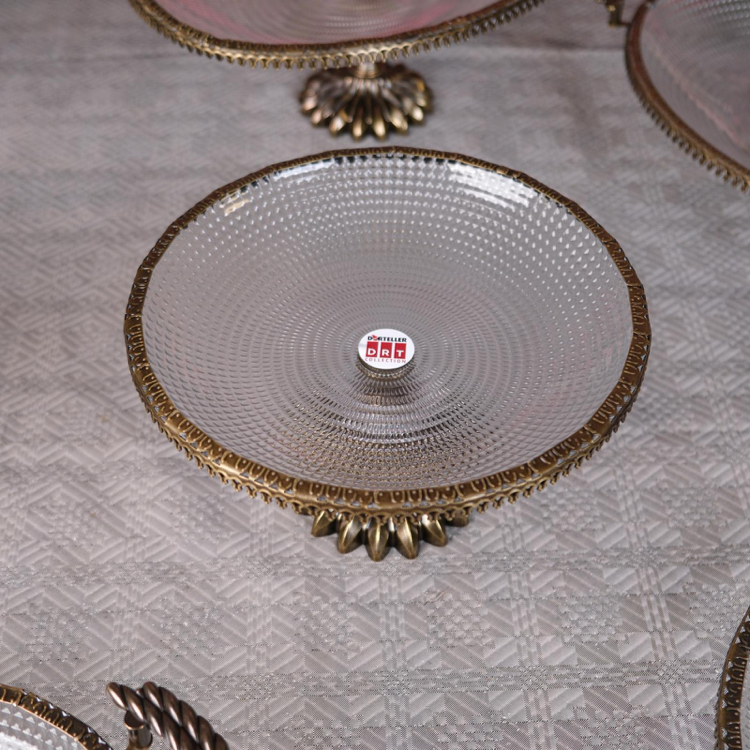 Ottoman 21,5X21,5 cm Lüx ayaklı eskitme telli sunumluk