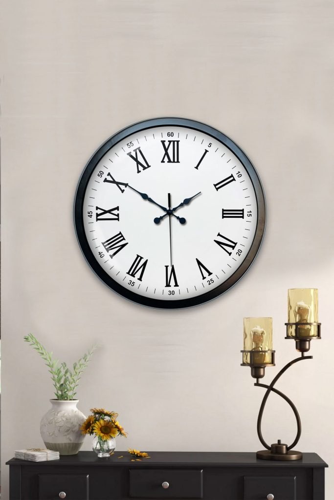 40 cm Siyah Metal Roma Rakamlı Duvar Saati
