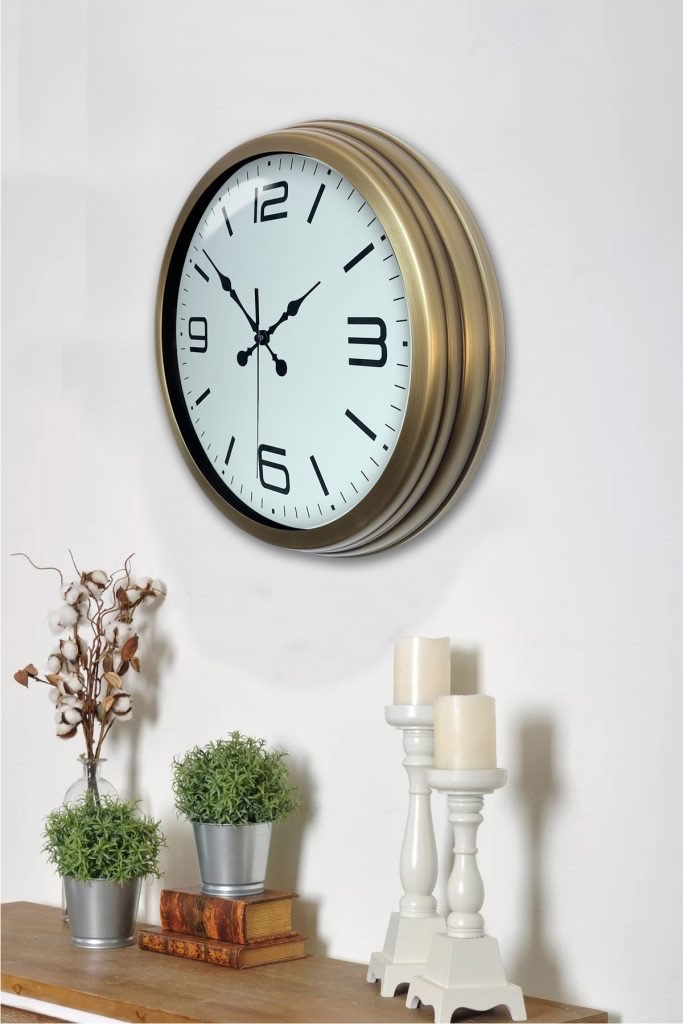 40 cm Eskitme Metal Modern Duvar Saati