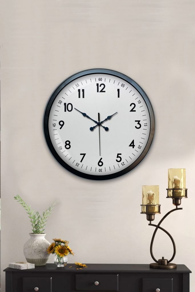 40 cm Siyah Metal Standart Duvar Saati