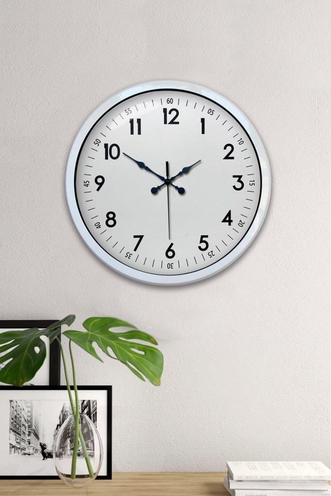 40 cm Beyaz Metal Standart Duvar Saati