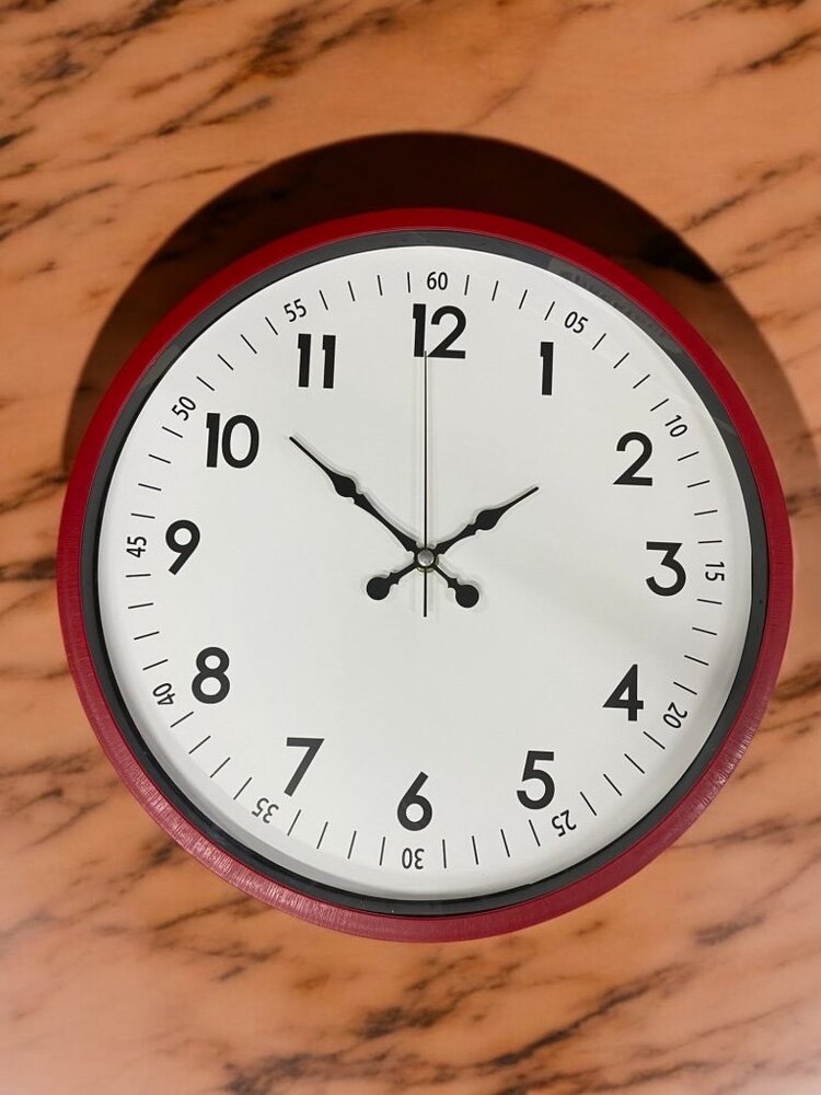 36cm Kırmızı Duvar Saati