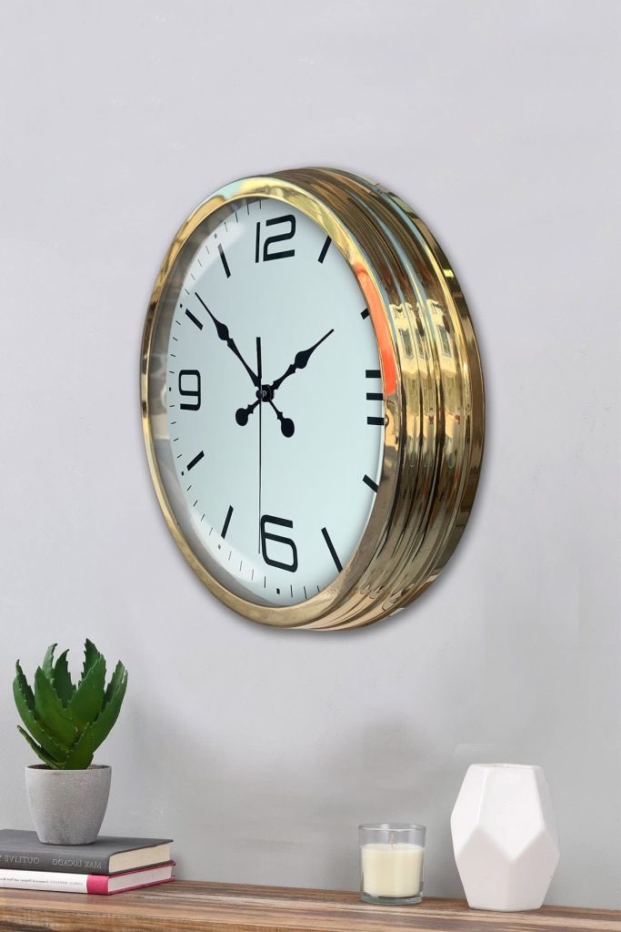 40 cm Metal Gold Modern Duvar Saati