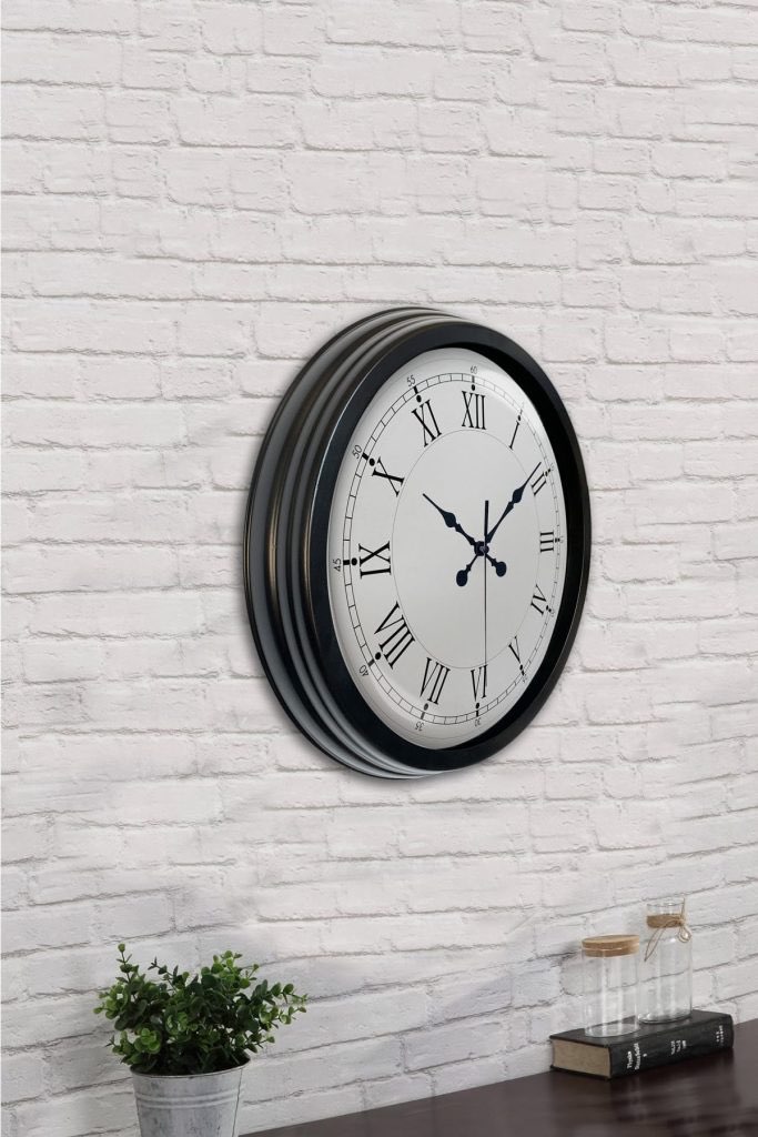 40 cm Siyah Metal Retro Duvar Saati