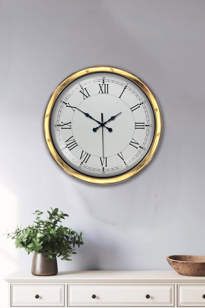 40 cm Metal Gold Retro Duvar Saati