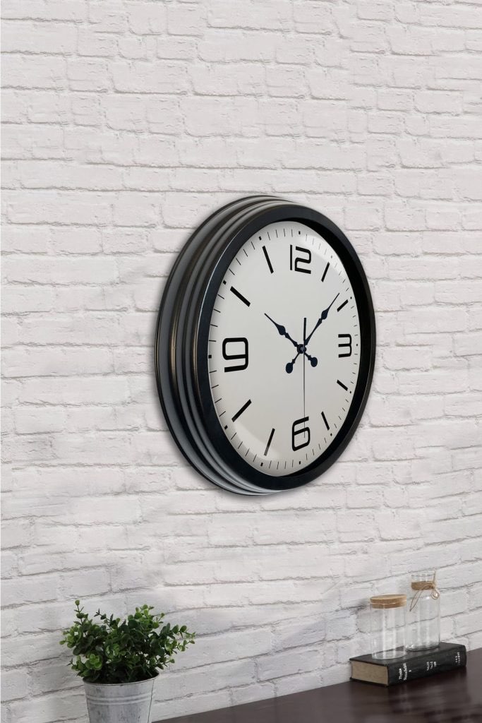 40 cm Siyah Metal Modern Duvar Saati