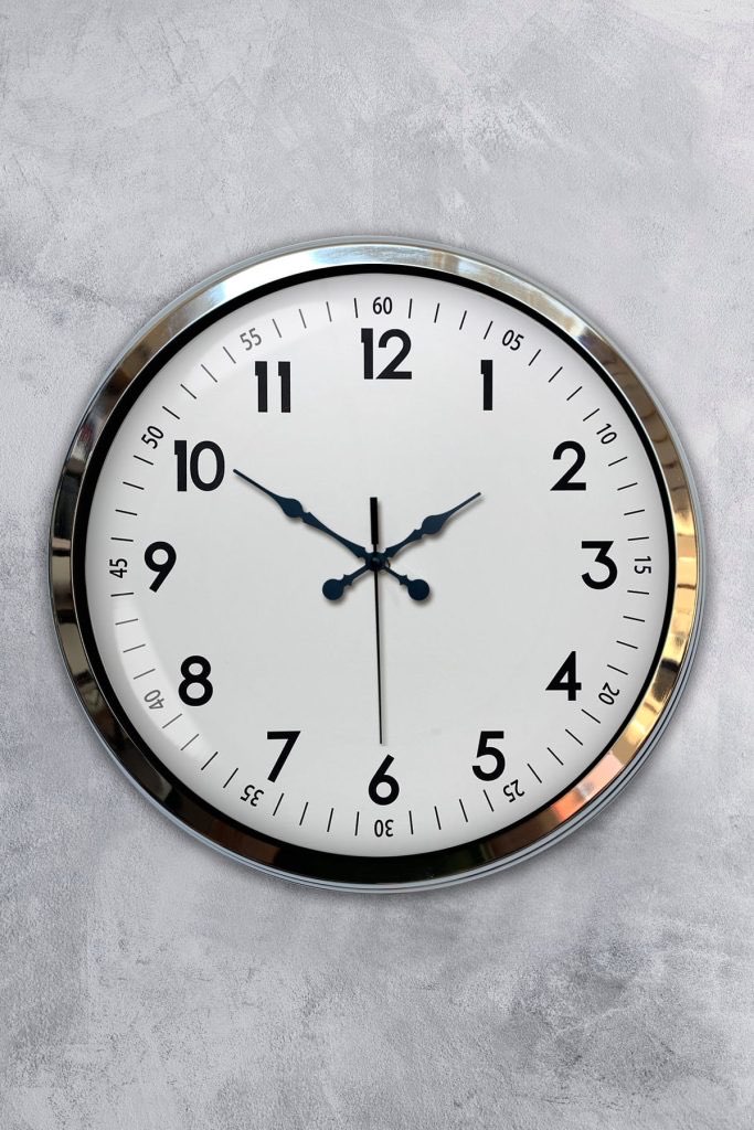 40 cm Metal Krom Klasik Duvar Saati