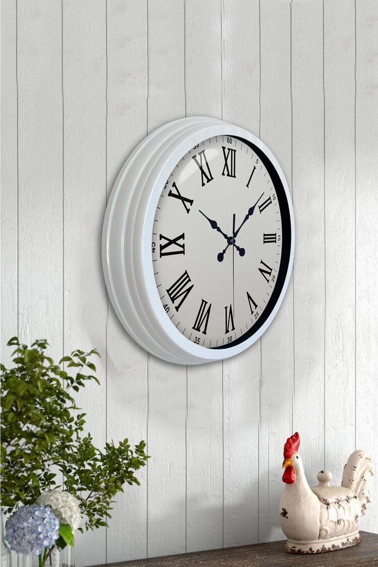 40 cm Beyaz Metal Standart Duvar Saati