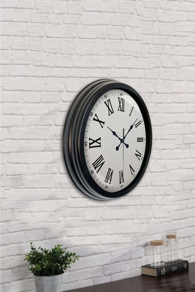 40 cm Siyah Metal Roma Rakamlı Duvar Saati