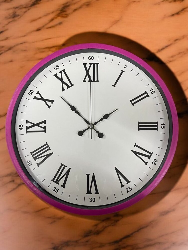 36cm Pembe Roman Rakamlı Duvar Saati
