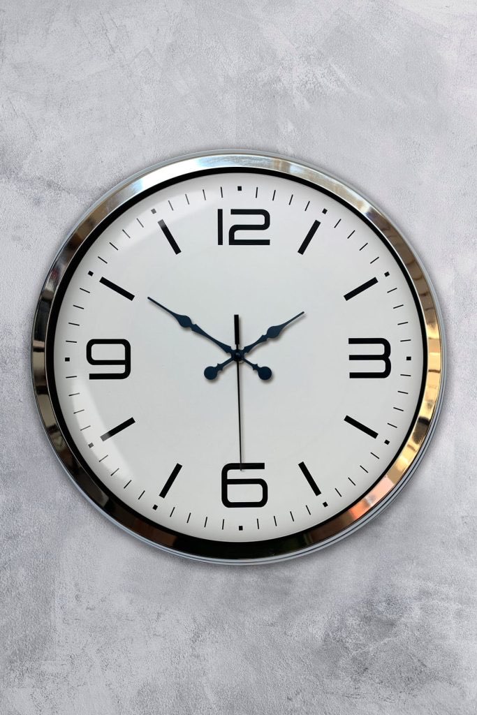 40 cm Metal Krom Modern Duvar Saati