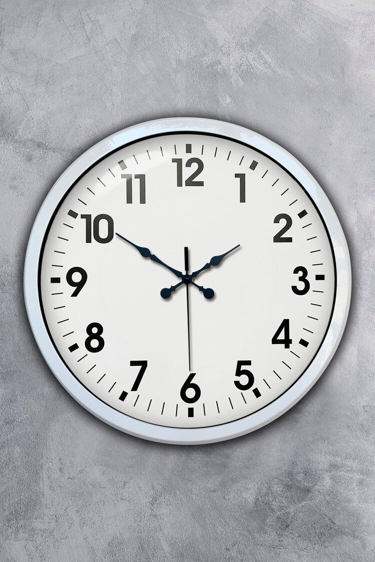 40 cm Beyaz Metal Standart Duvar Saati