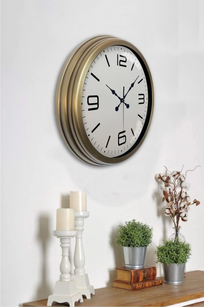 40 cm Eskitme Metal Modern Duvar Saati