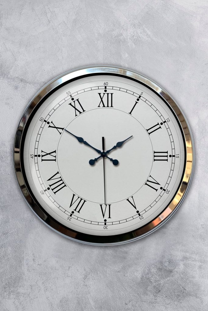 40 cm Metal Krom Retro Duvar Saati