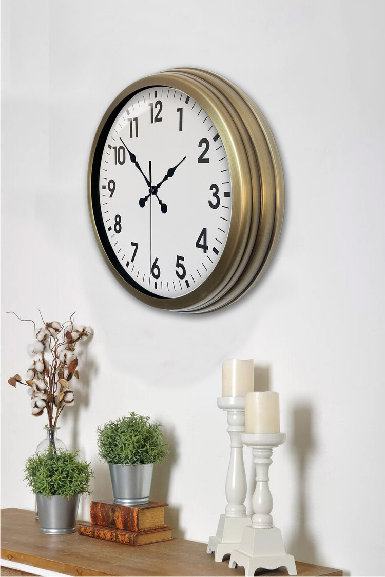 40 cm Eskitme Metal Standart Duvar Saati