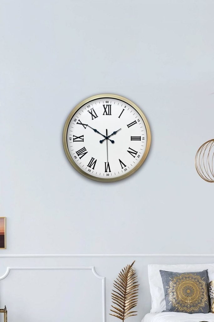 40 cm Eskitme Metal Roma Rakamlı Duvar Saati