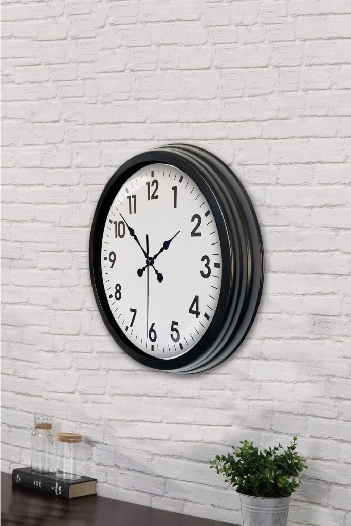 40 cm Siyah Metal Standart Duvar Saati 