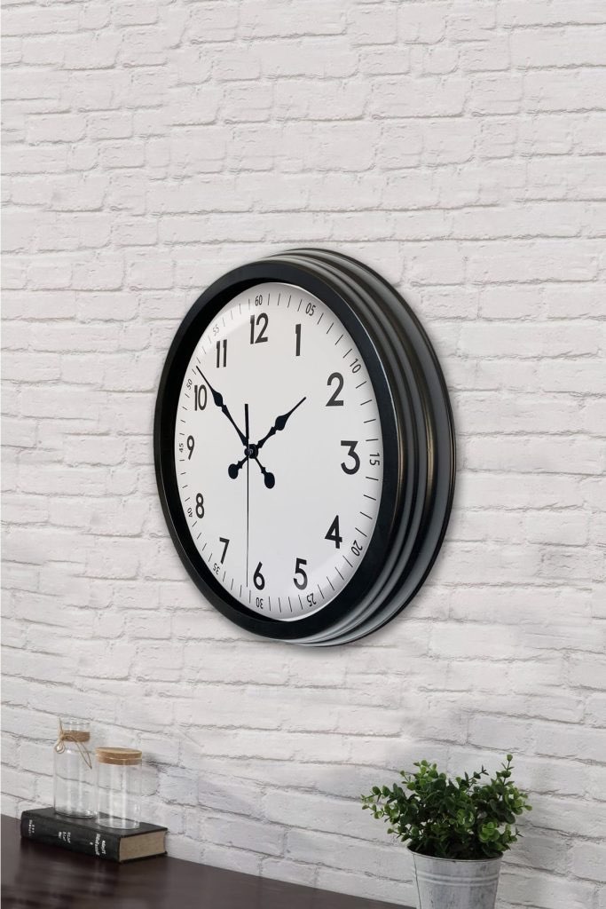 40 cm Siyah Metal Standart Duvar Saati