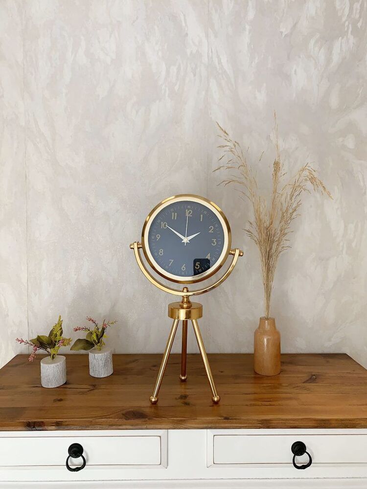 Gold Metal Mini Tripod Tokyo Masa Saati 45×26 cm