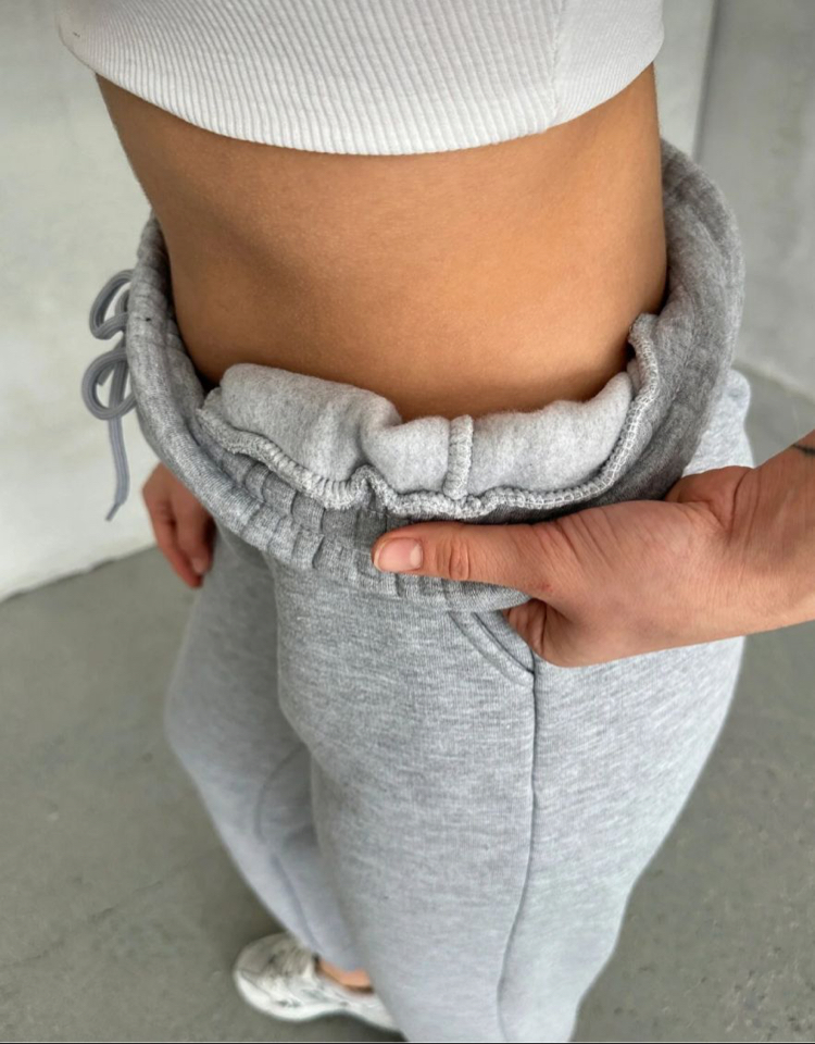 KADIN 3 İPLİK KUMAŞ POLARLI JOGGER YÜKSEL BEL EŞOFMAN ALTI