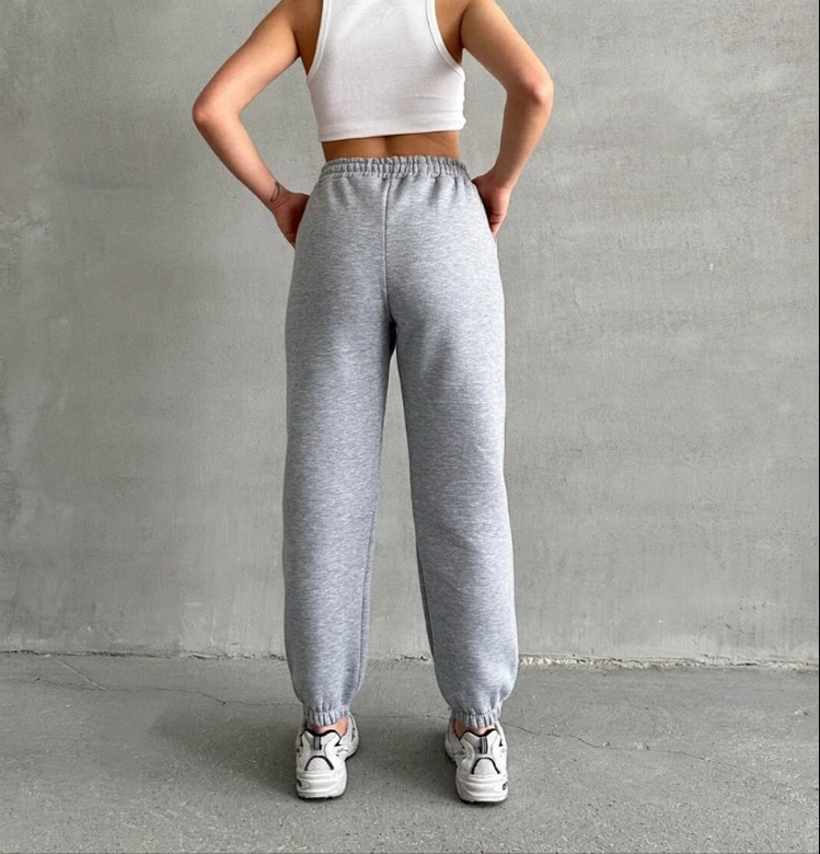 KADIN 3 İPLİK KUMAŞ POLARLI JOGGER YÜKSEL BEL EŞOFMAN ALTI
