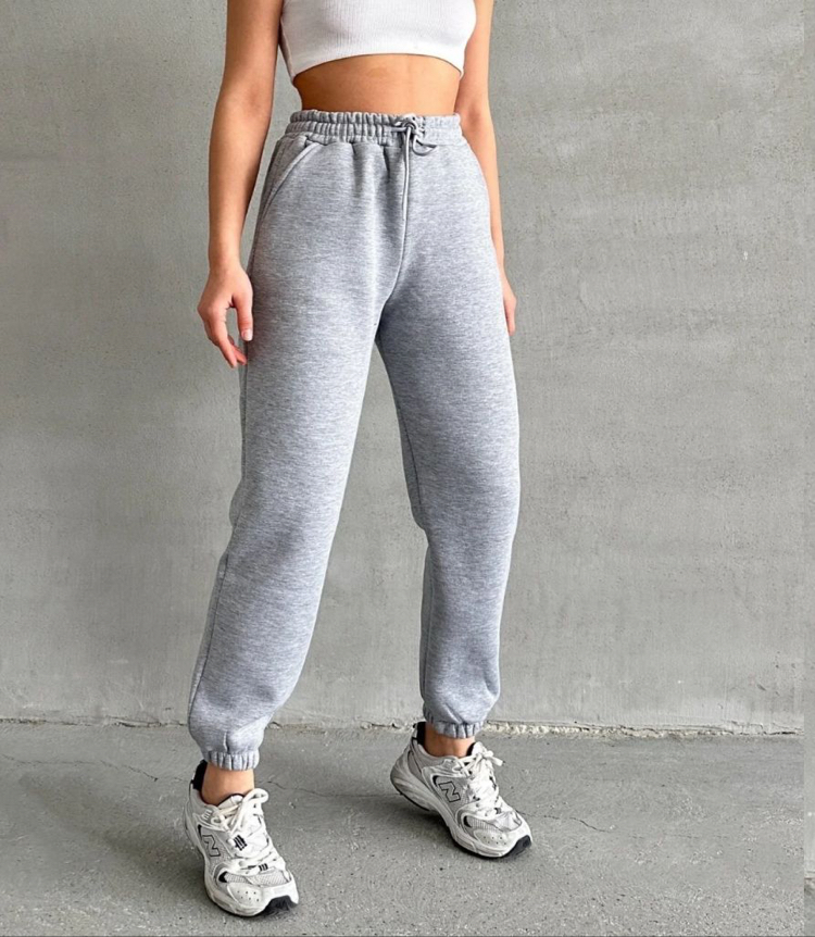 KADIN 3 İPLİK KUMAŞ POLARLI JOGGER YÜKSEL BEL EŞOFMAN ALTI