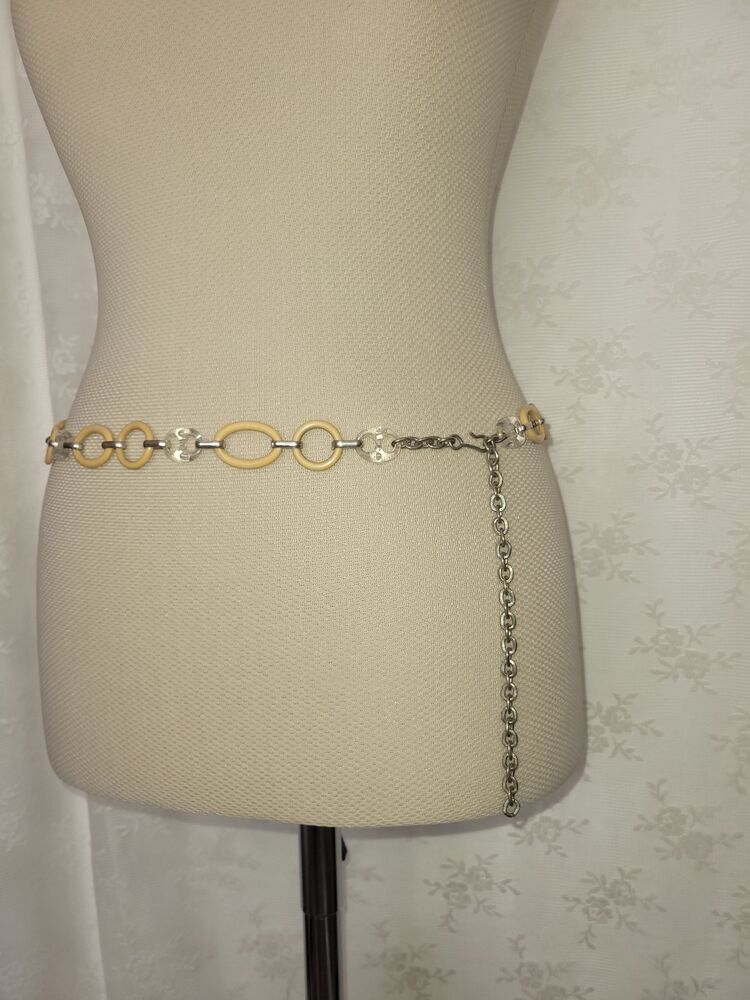 Yellow and clear chain belt