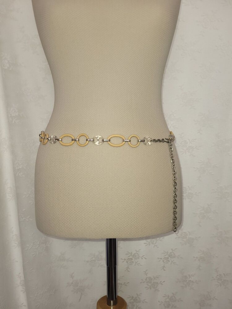 Yellow and clear chain belt