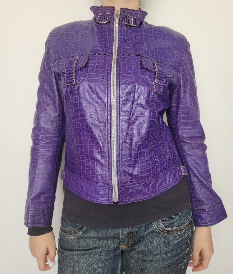 Purple snake leather jacket