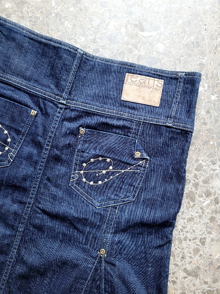 Midnight blue denim skirt