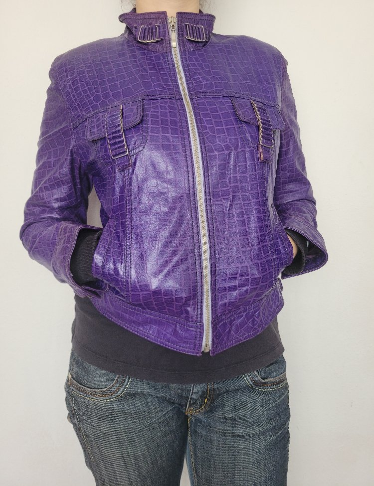Purple snake leather jacket